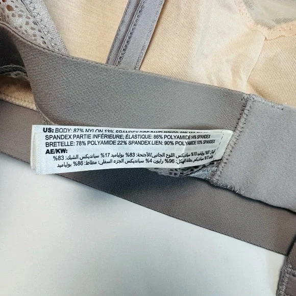 Soma Bralette Geo Mesh Scoop Neck Size Medium Opal Gray Adjustable Lace NWT - Picture 9 of 11